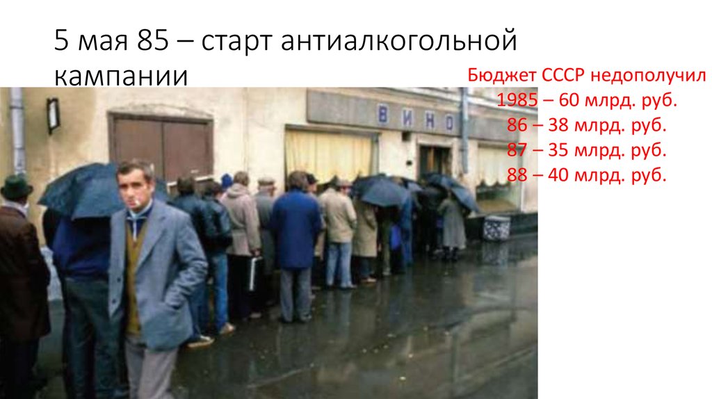 5 мая 85 – старт антиалкогольной кампании