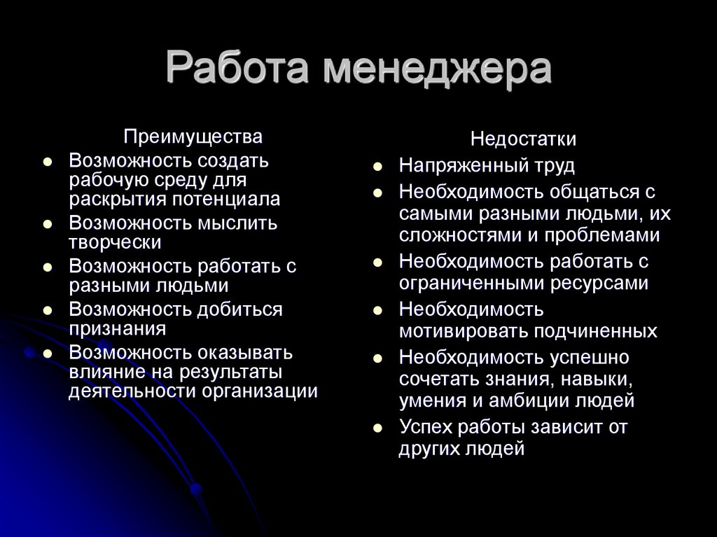 Возможность и преимущества. Преимущество менеджера. Возможности трудоустройства менеджера. Менеджер достоинства и недостатки. Преимущества работы с менеджером.