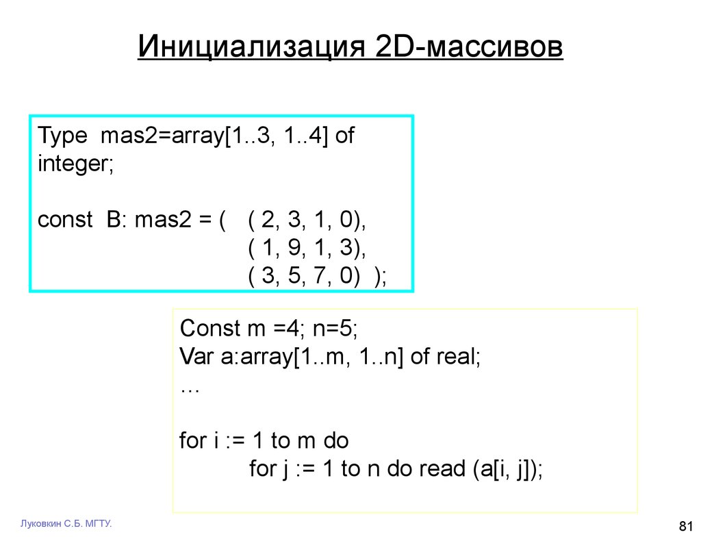 Столбец массива массив. Инициализация массива Pascal. Массив двумерный инициализировать Паскаль. Инициализация двумерного массива Паскаль. Инициализировать массив в Паскале.