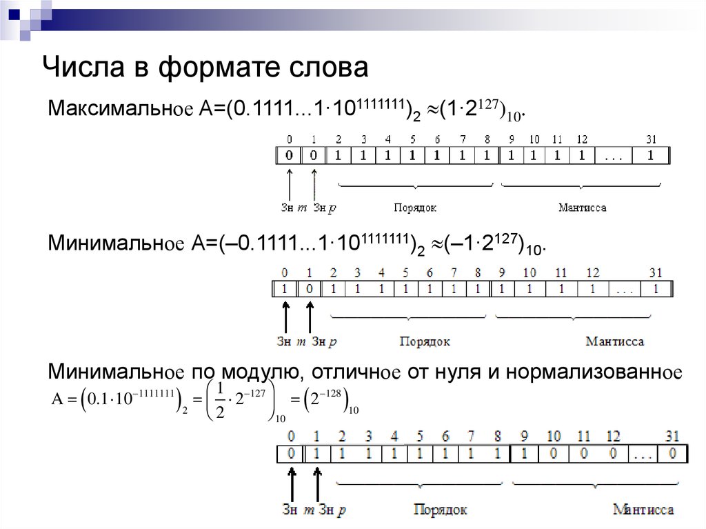 Представление чисел в эвм презентация