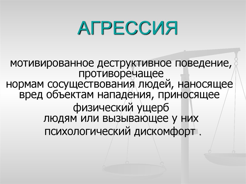 Виды агрессии презентация