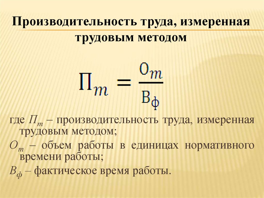 Методы производительности