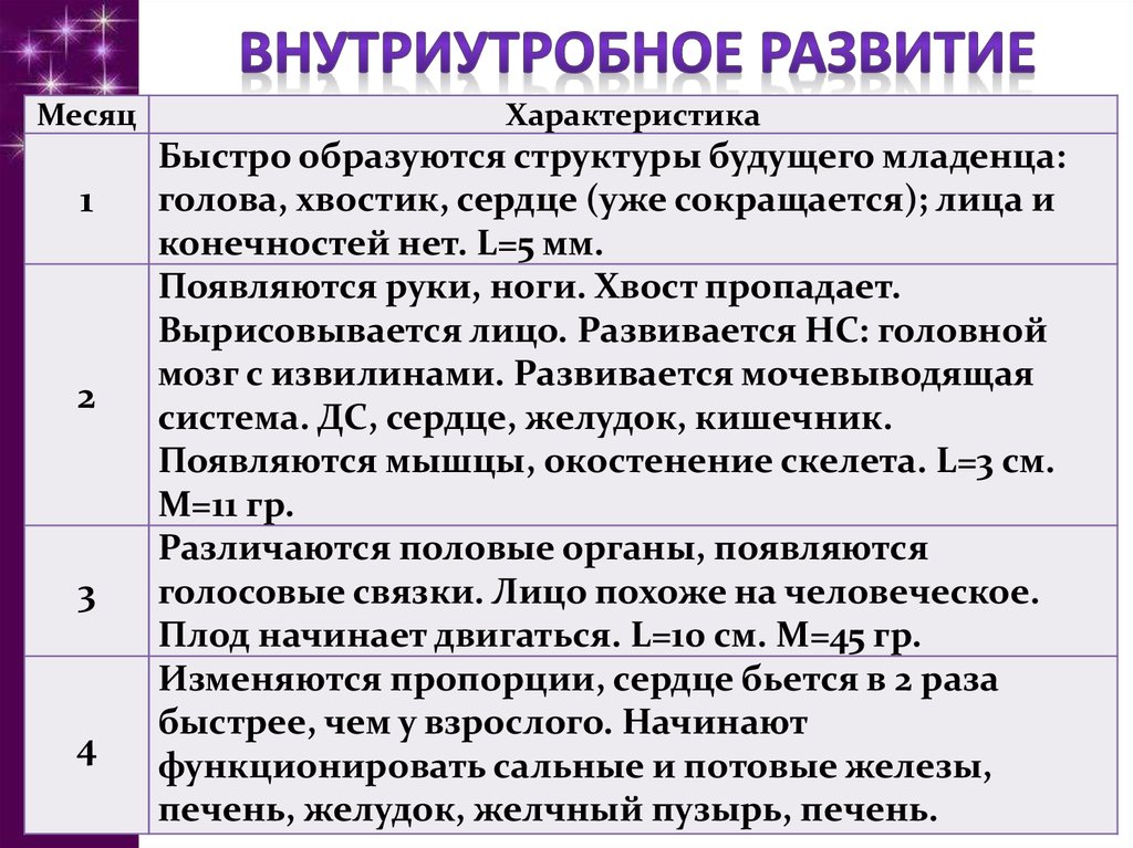 Внутриутробное развитие организма развитие после рождения 8 класс презентация