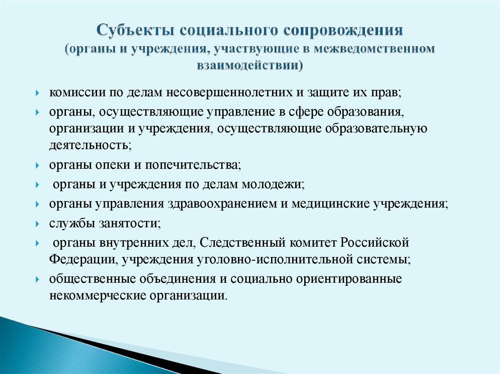 Субъекты сопровождения