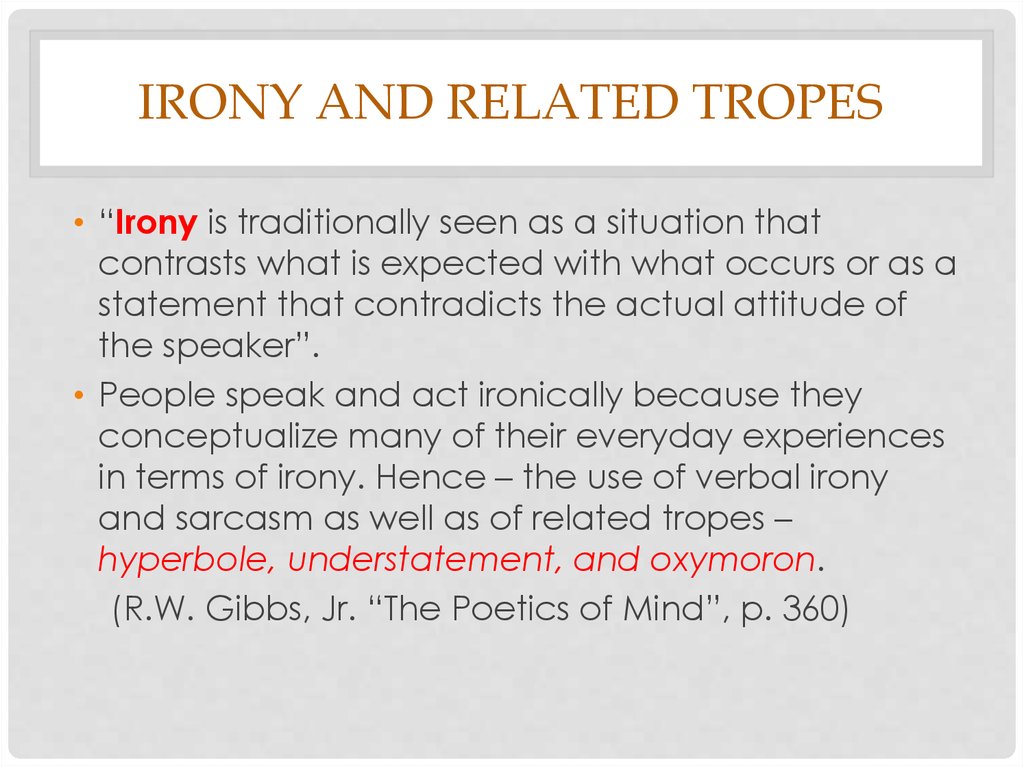 Irony and related tropes