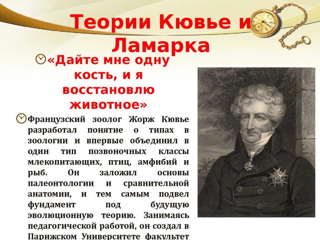 Каков вклад. Кювье теория эволюции. Жорж Кювье теория. Жорж Кювье эволюционные идеи. Жорж Кювье теория катастроф.