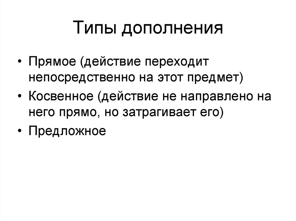 Типы дополнений