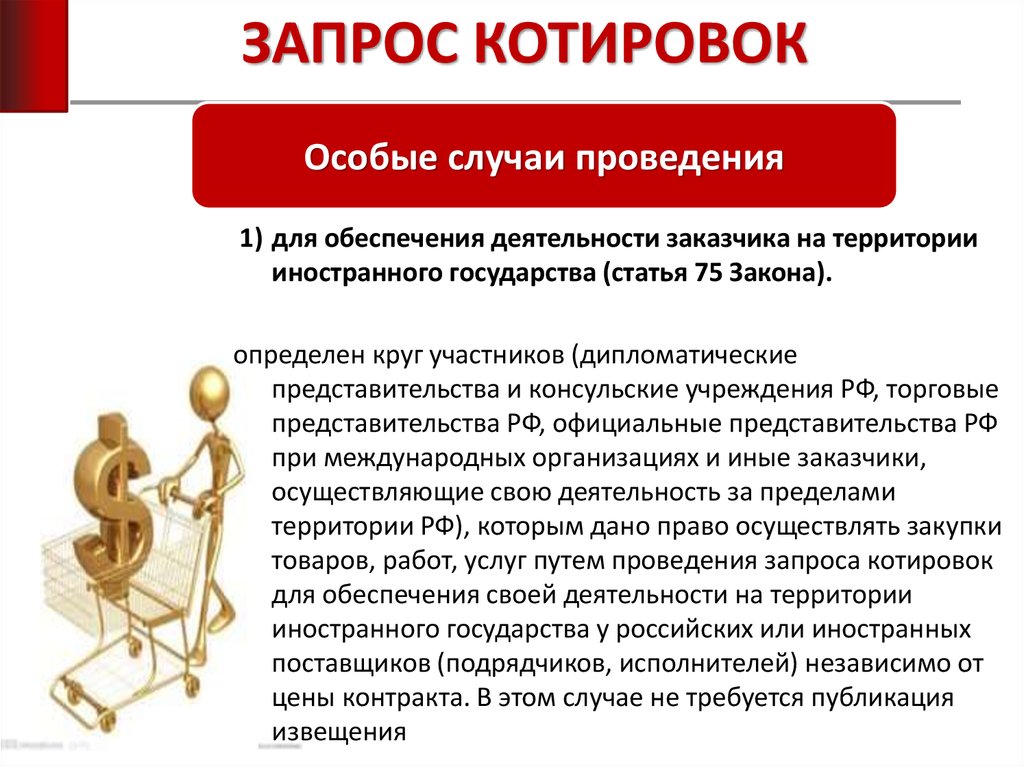 Запрос котировок контракт