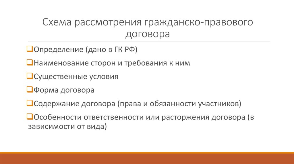 Схема порядок заключения гражданско правового договора