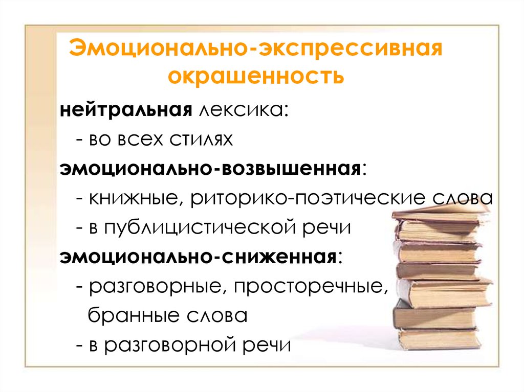 Стилистически нейтральные книжные разговорные слова