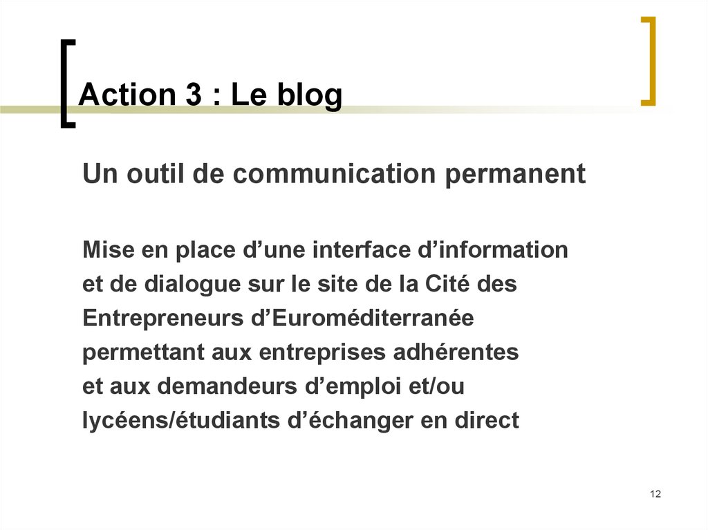 Action 3 : Le blog