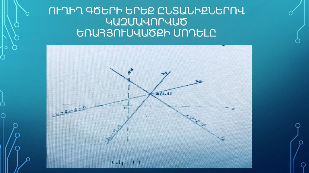 ՈՒղիղ գծերի երեք ընտանիքներով կազմավորված եռահյուսվածքի մոդելը