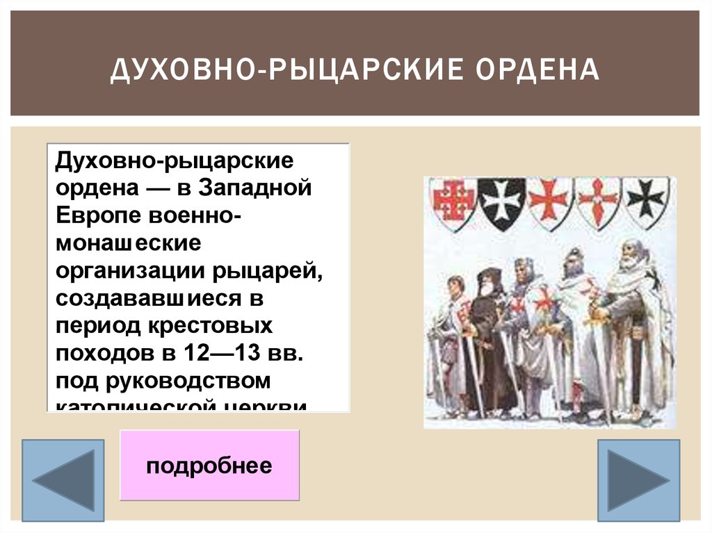 История проект 6 класс история духовно рыцарского ордена