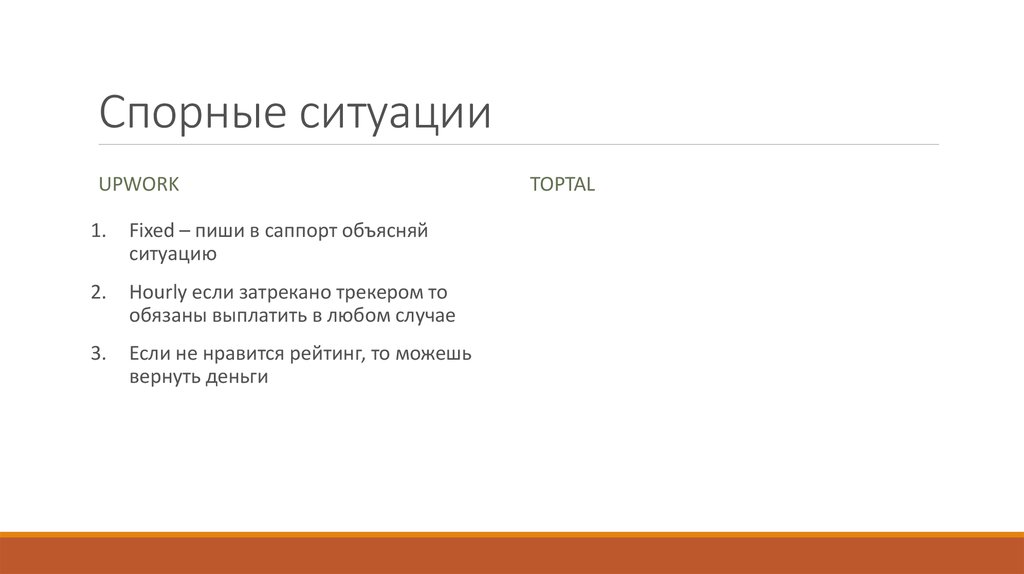 Спорные ситуации