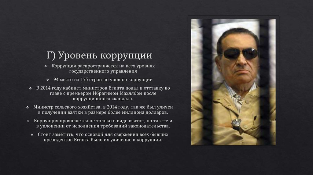 Г) Уровень коррупции