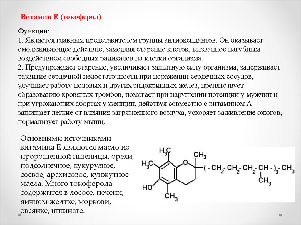 Витамин e роль