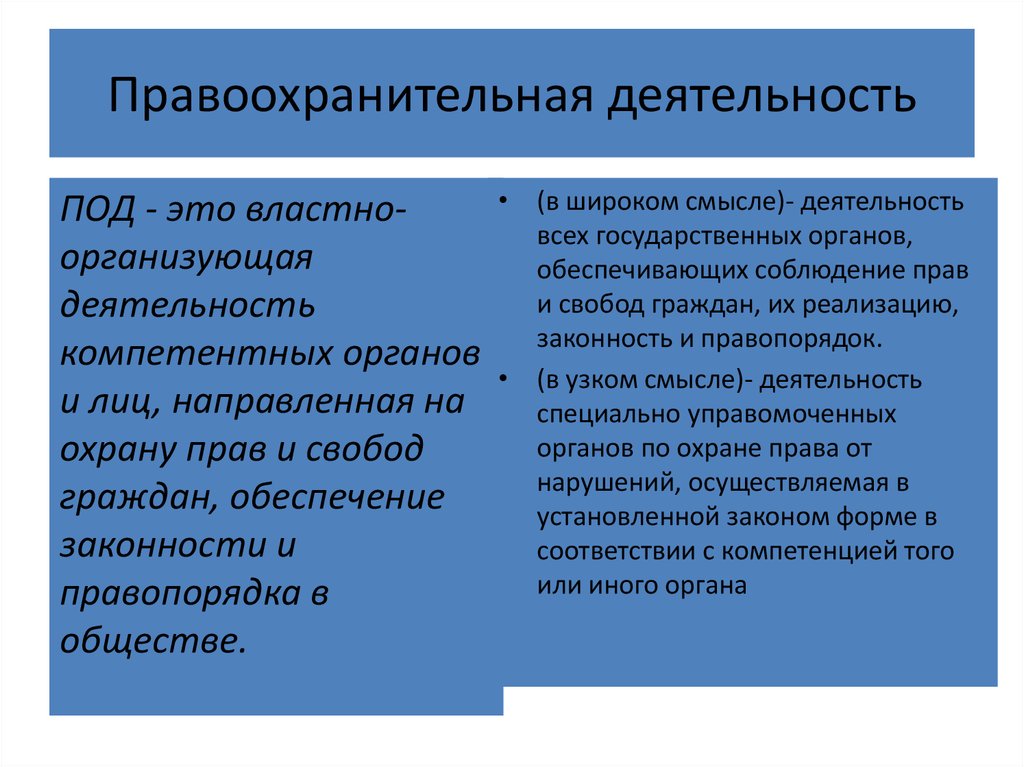 Понятие правоохранительной деятельности