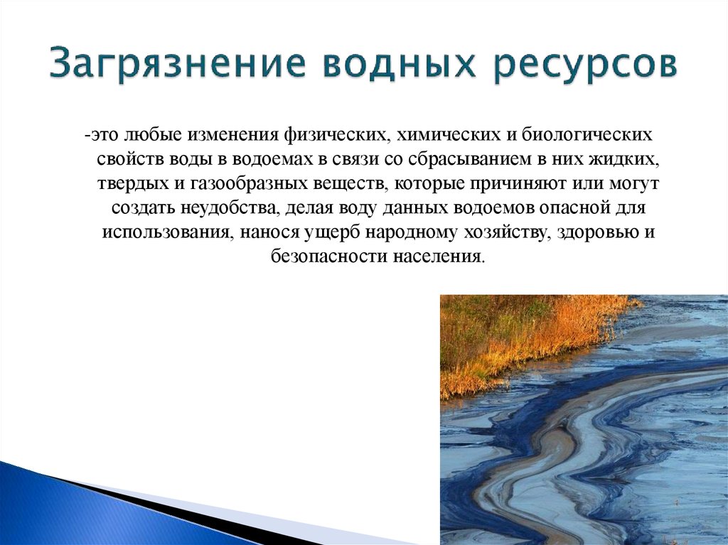 Виды водных ресурсов