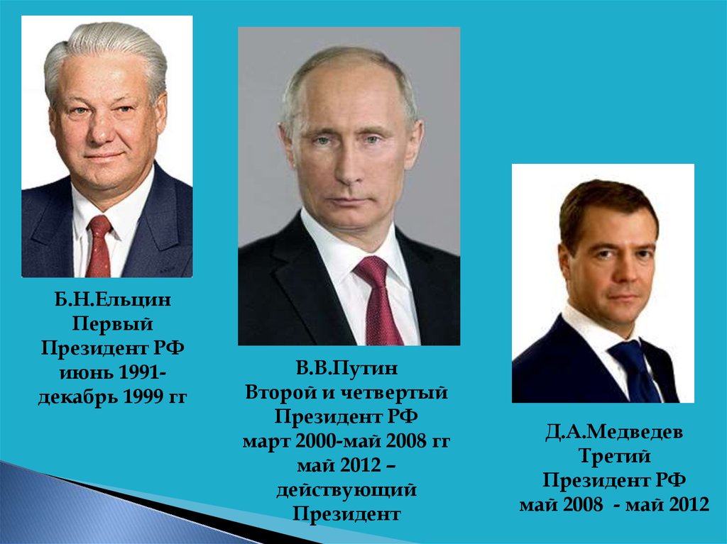 Сохранил пост президента. Годы правления президентов РФ С 2000. Кто был президентом до Путина.