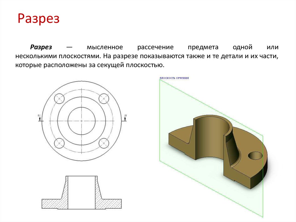 Изображение фигуры полученное при мысленном рассечении предмета