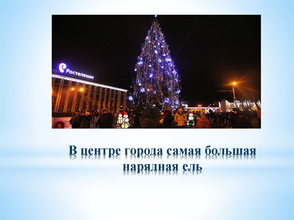 В центре города самая большая нарядная ель