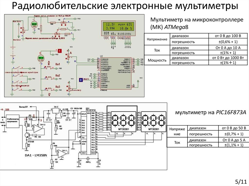 Схема электронного мультиметра