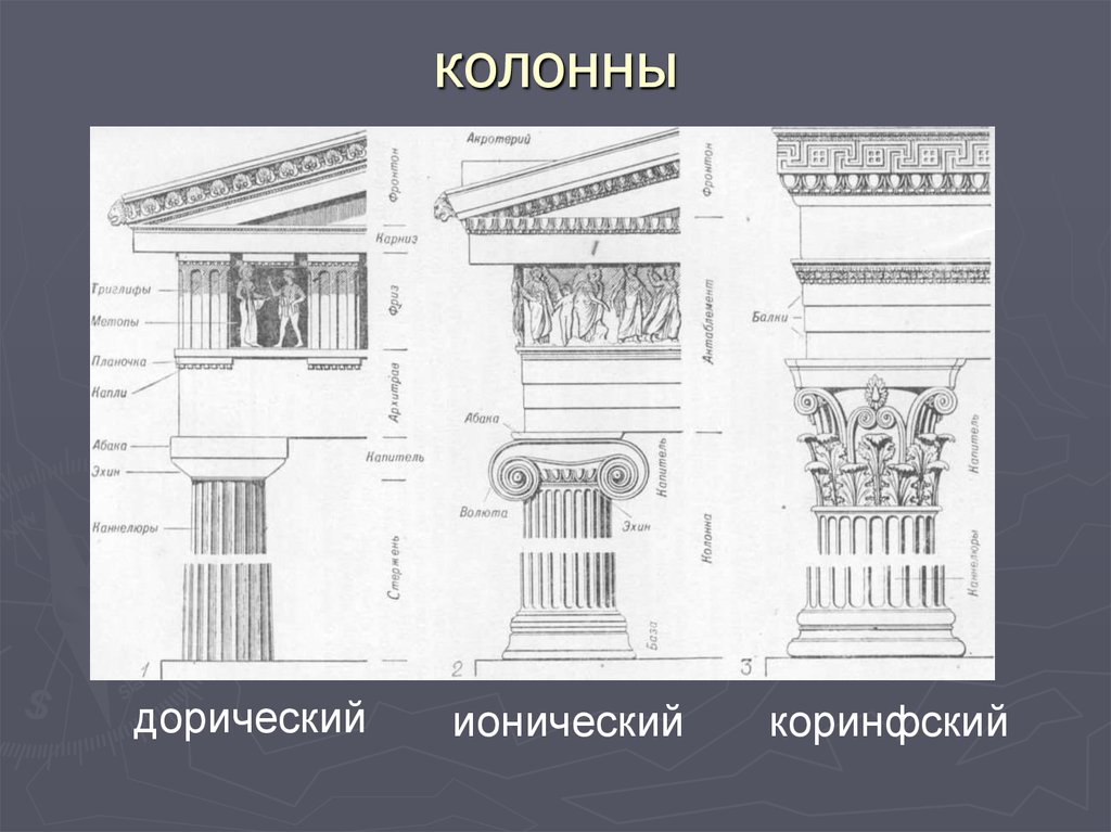 Дорический ордер древней греции рисунок