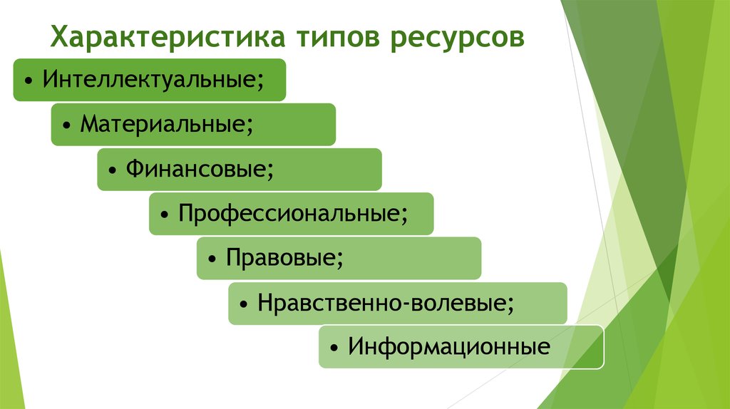 Интеллектуальные ресурсы проекта