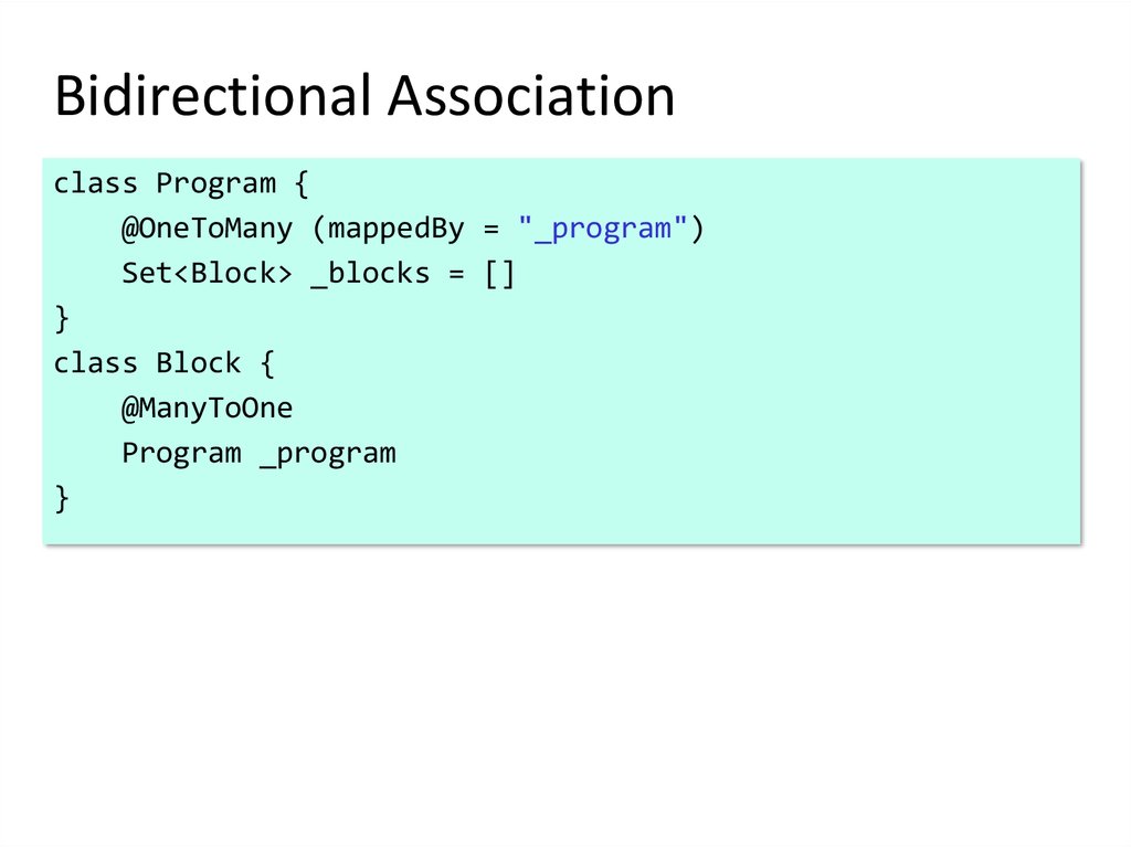 Bidirectional Association