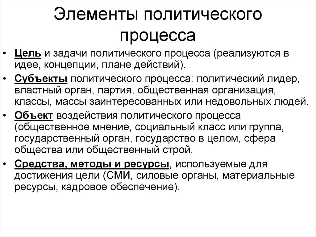 Ресурс элемент. Главная задача политического процесса. Элементы политического процесса. Основные элементы политического процесса. Цель политического процесса.