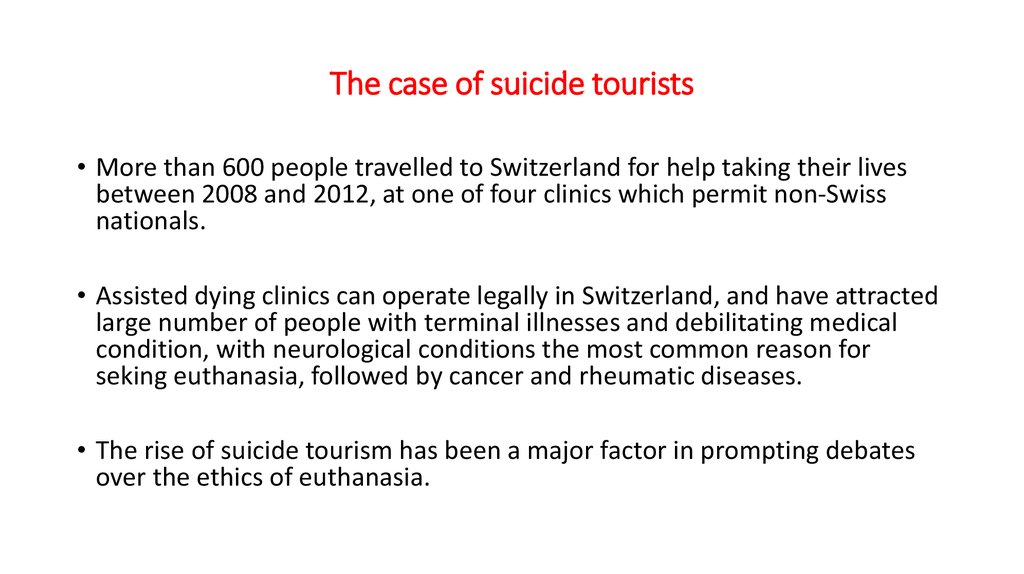 The case of suicide tourists