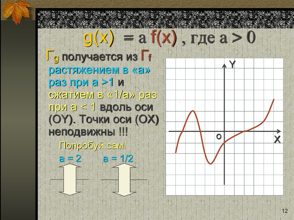g(x) = a f(x) , где a > 0