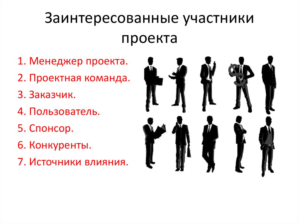 Команда проекта руководитель. Участники проекта. Участники команды управления проектом:. Ключевые участники проекта. Основные группы участников проекта.