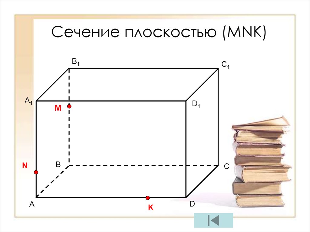 Постройте сечение mnk