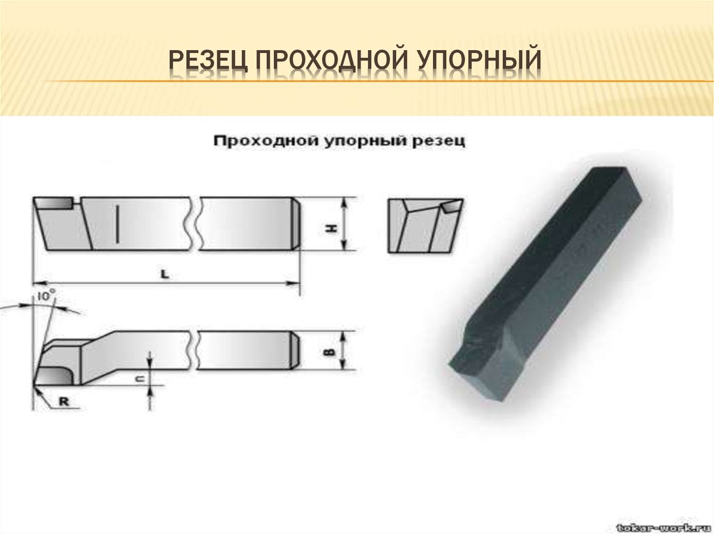 Эскиз резец проходной упорный