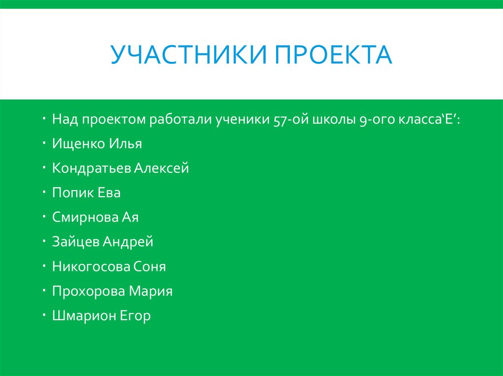 Участники проекта
