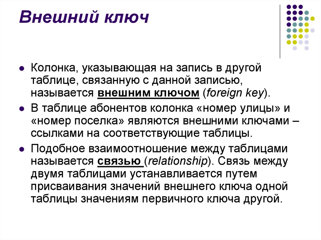 Является внешним. Внешний ключ. Внешний ключ в базе данных это. Внешний ключ пример. Внешний ключ используется для.