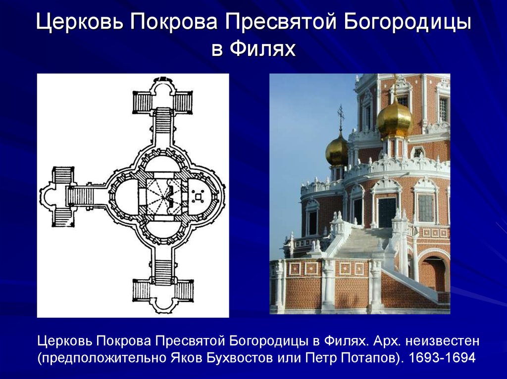 Храм покрова пресвятой богородицы в филях план