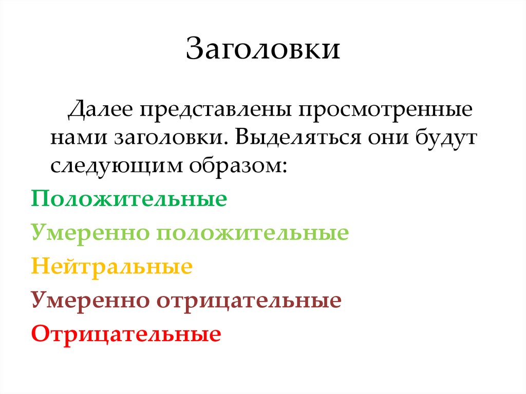 Далее представлю. Что такое анализ заголовка. Выделение заголовка. Положительный Заголовок. Анализ заголовка статьи.