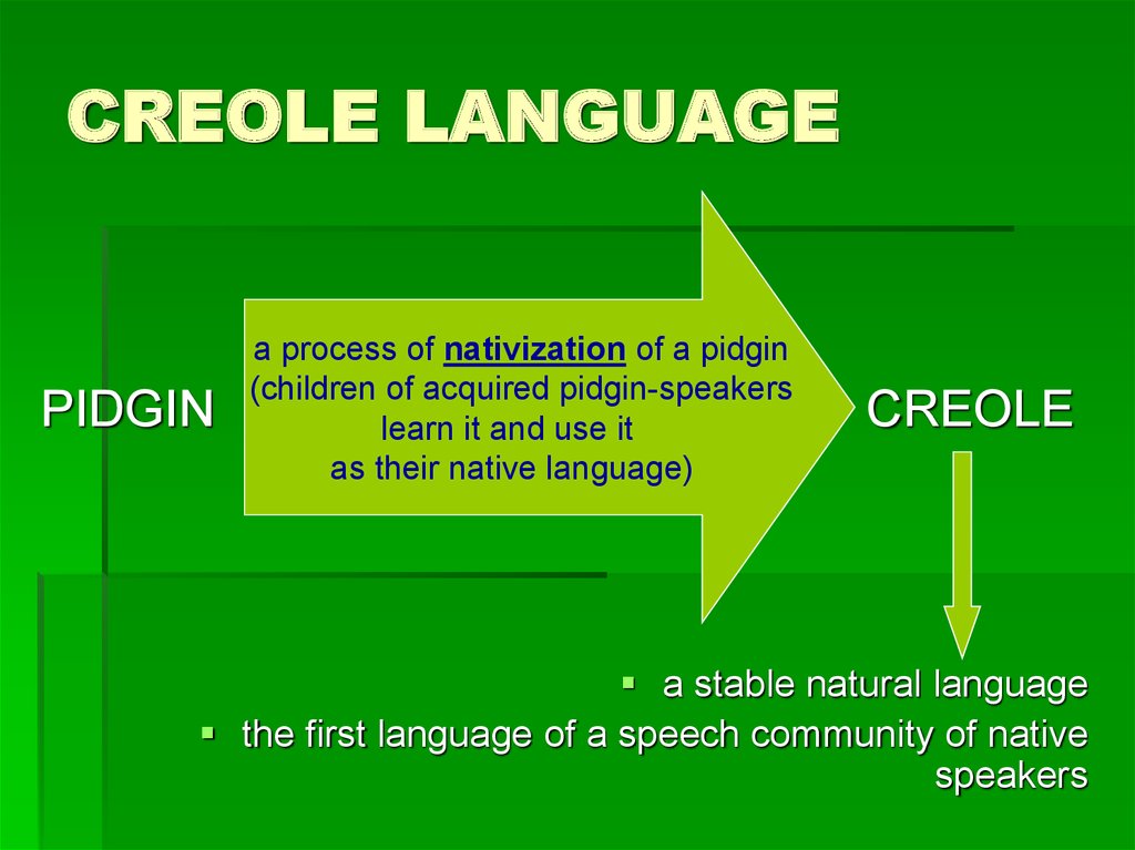 pidgin and creole linguistics