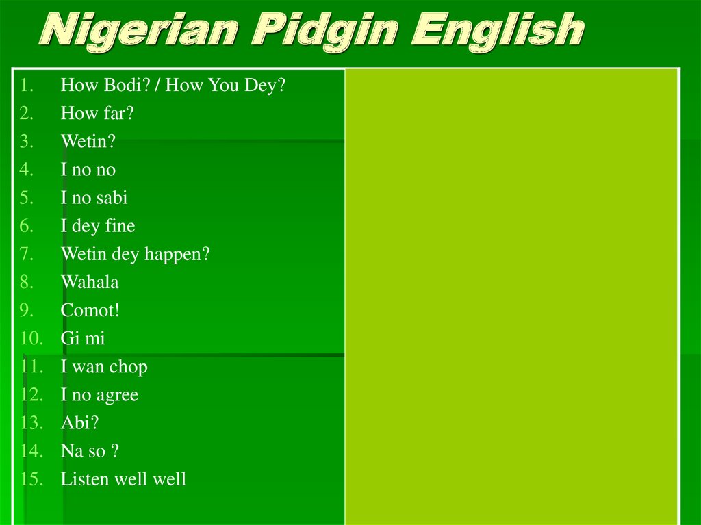 nigeria pidgin english dictionary