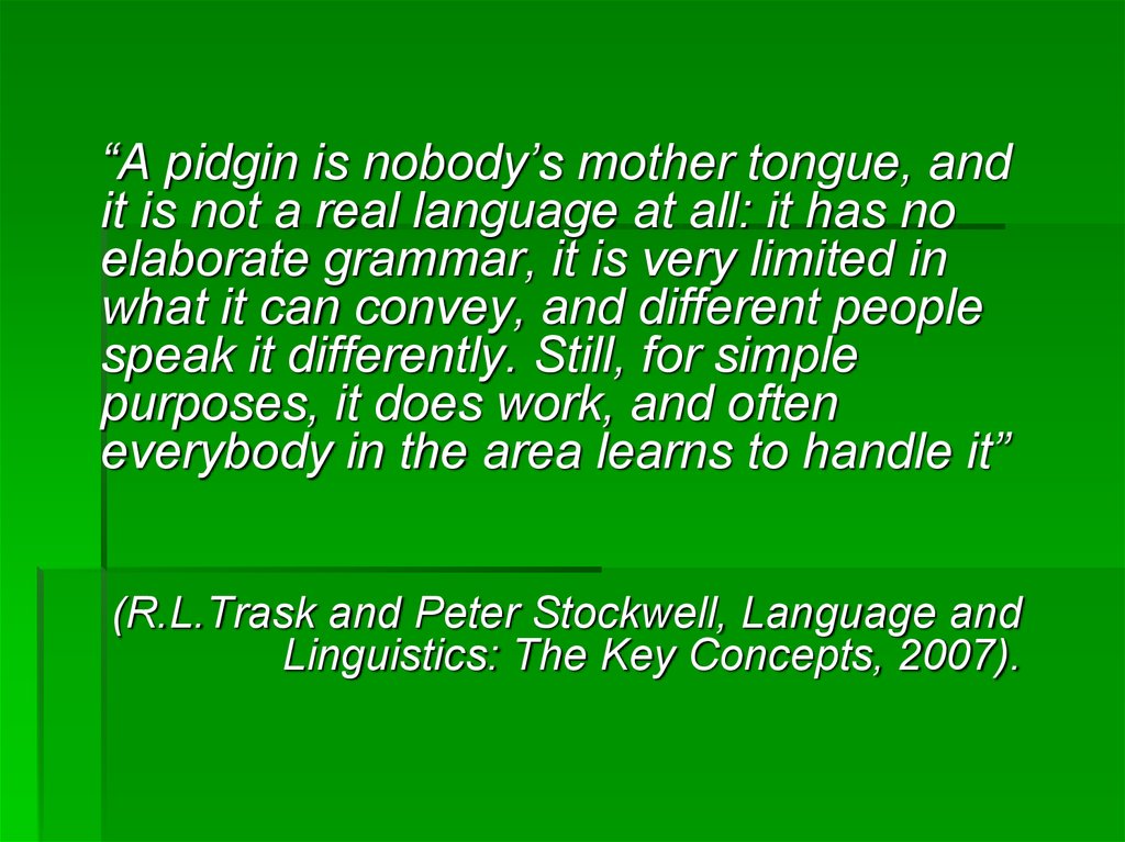 academic sources on pidgin language