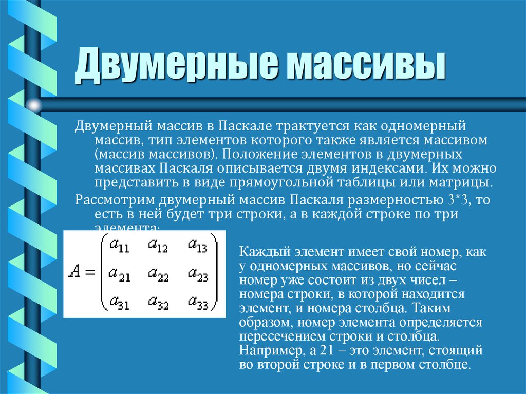 Двумерный массив 4 на 4