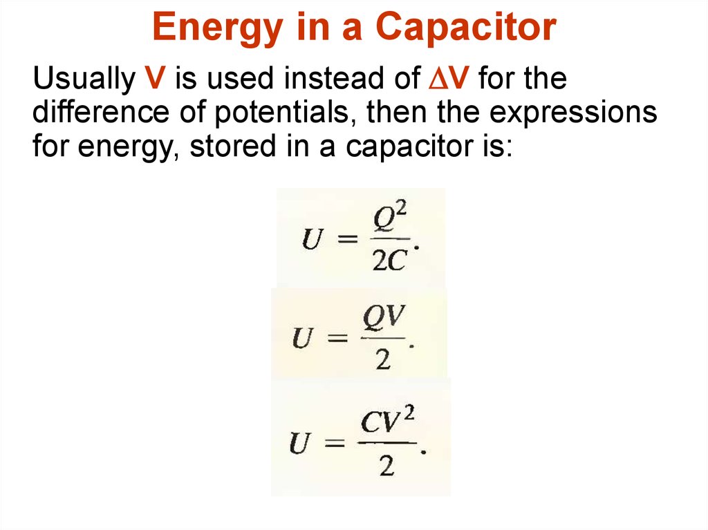 Energy in a Capacitor