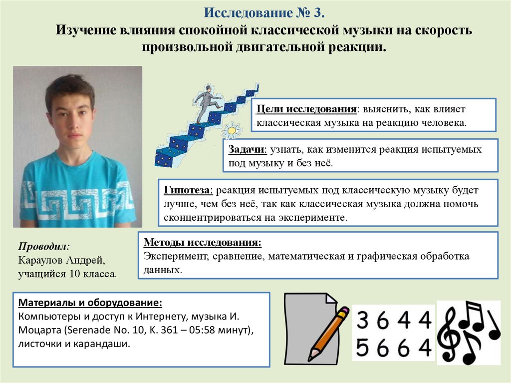 Исследование влияния шума и музыки на память и внимание человека презентация