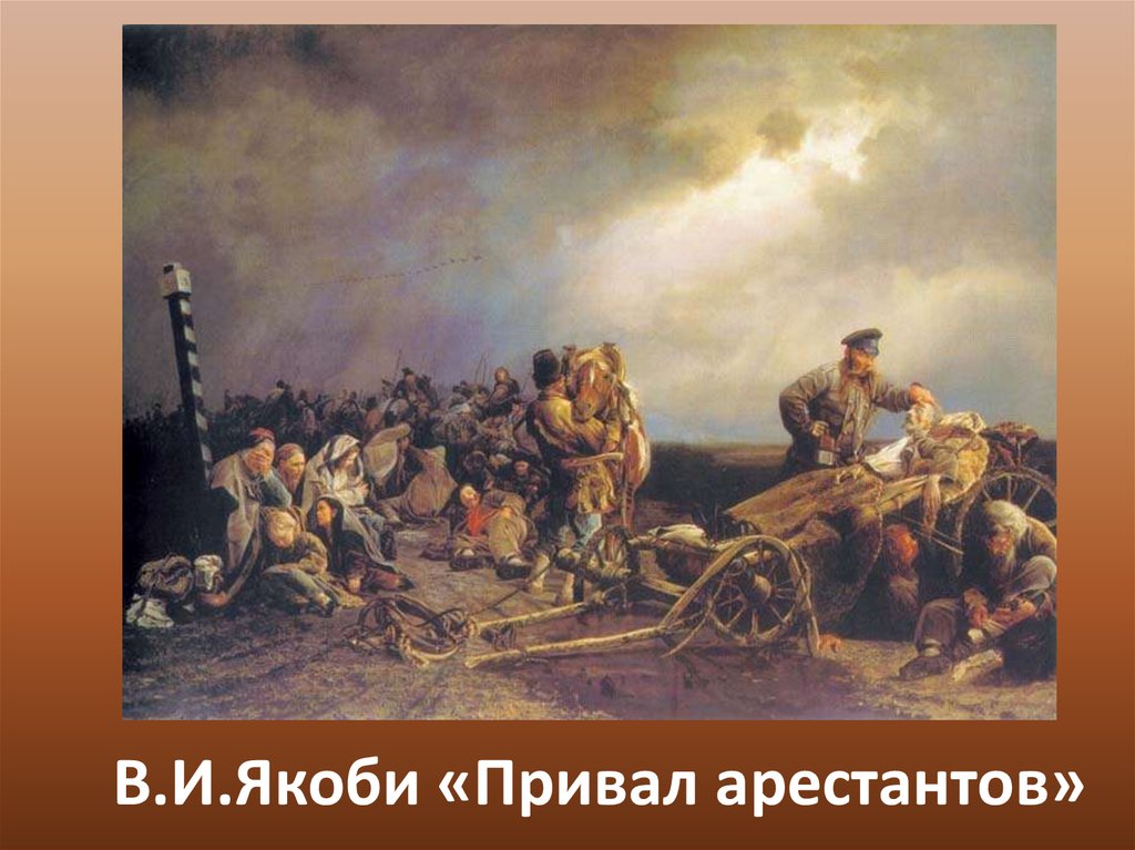 В.И.Якоби «Привал арестантов»