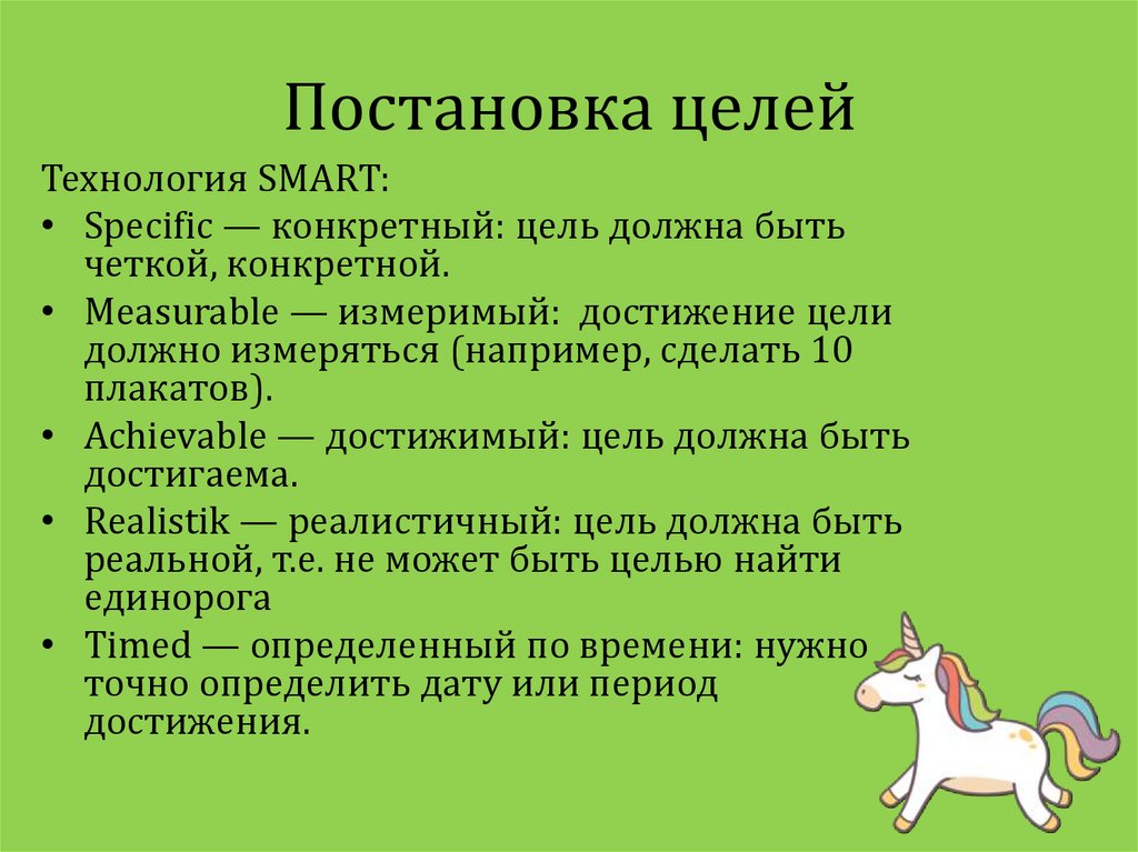 Постановка целей