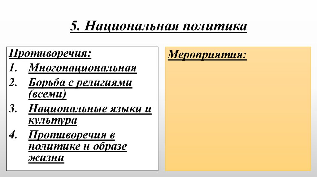 5. Национальная политика
