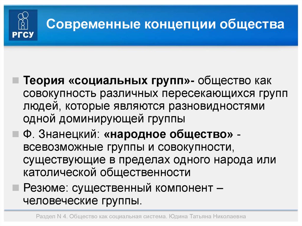 4 группы общества. Современные концепции общества. Теория социальных групп. Теории современного общества. Знанецкий теория социальных групп.