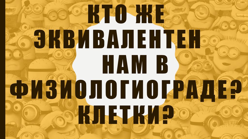 Кто же эквивалентен нам в физиологиограде? Клетки?